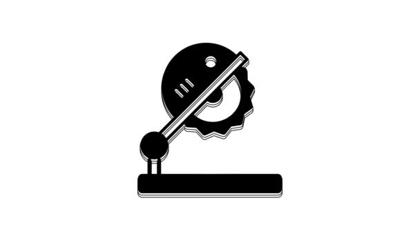 Black Table Saw Woodwork Icon Isolated White Background Power Saw — Stockvideo