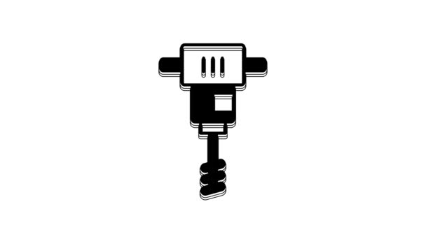 Black Electrical Hand Concrete Mixer Icon Isolated White Background Handheld — Video Stock