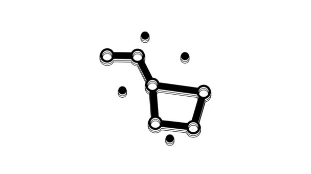Black Great Bear Constellation Icon Isolated White Background Video Motion — Stock Video