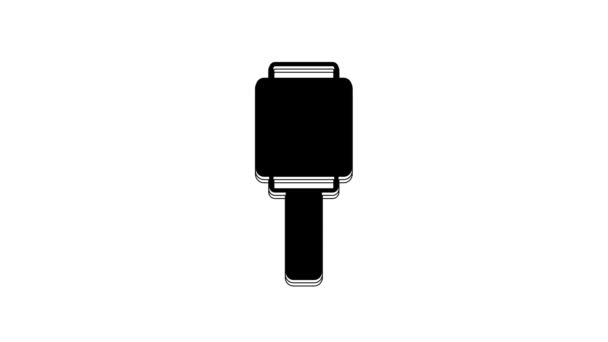 Чорний Rkg Піктограма Протитанкової Ручної Гранати Ізольована Білому Тлі Відео — стокове відео