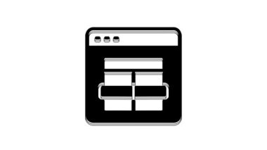 Black MySQL code icon isolated on white background. HTML Code symbol for your web site design. 4K Video motion graphic animation.
