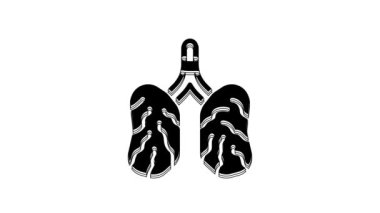 Black Disease lungs icon isolated on white background. 4K Video motion graphic animation.