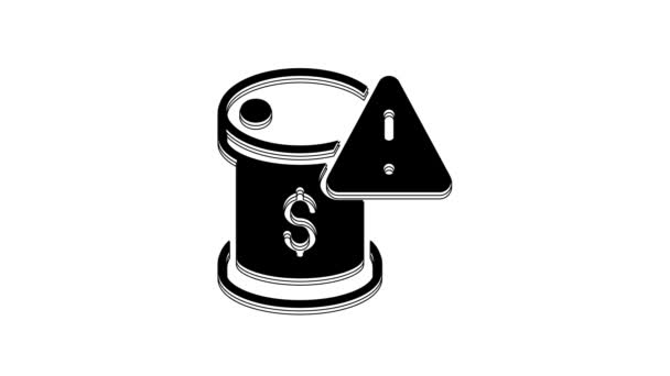 Black Drop Crude Oil Price Icon Isolated White Background Oil — Stock Video