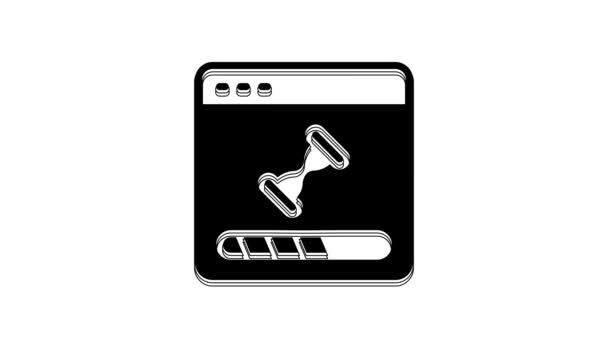 Black Loading Data Window Progress Bar Icon Isolated White Background — Video