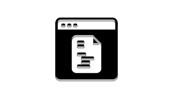 黑软件 Web开发人员编程图标在白色背景上隔离 Javascript计算机脚本程序代码的任意部分 4K视频运动图形动画 — 图库视频影像