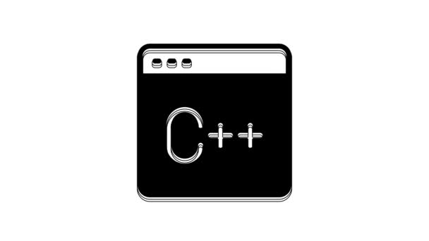 Черный Значок Кода Программирования Веб Разработчика Выделен Белом Фоне Javascript — стоковое видео
