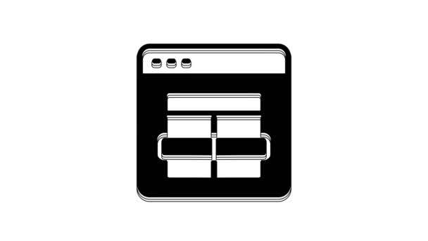 白い背景に黒いMysqlコード アイコンが分離されています ウェブサイトのデザインのためのHtmlコードシンボル 4Kビデオモーショングラフィックアニメーション — ストック動画