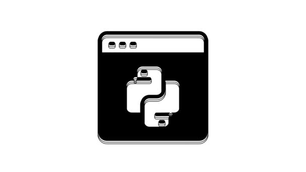 Black Python Programming Language Icon Isolated White Background Python Coding — Stockvideo