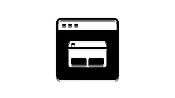 Μαύρο Εικονίδιο Μηχανής Αναζήτησης Απομονωμένο Λευκό Φόντο Γραφική Κίνηση Κίνησης — Αρχείο Βίντεο