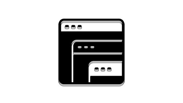 黑软件 Web开发人员编程图标在白色背景上隔离 Javascript计算机脚本程序代码的任意部分 4K视频运动图形动画 — 图库视频影像