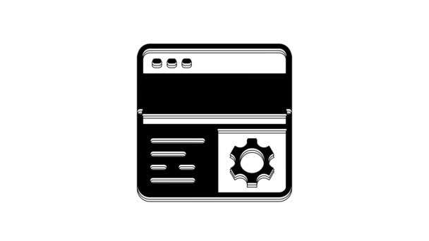Black Debugging Icon Isolated White Background Debugging Tool Magnifying Glass — Vídeo de Stock