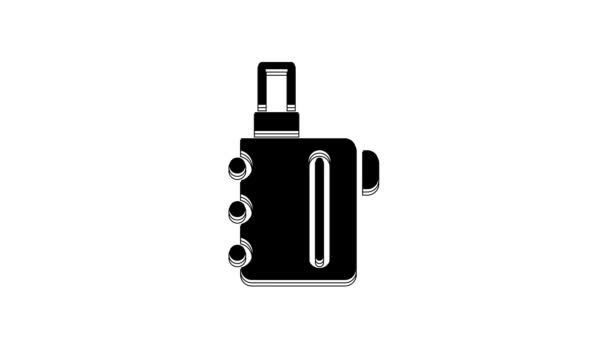 Icona Sigaretta Elettronica Nera Isolata Sfondo Bianco Vaporizzatore Dispositivo Vaporizzatore — Video Stock