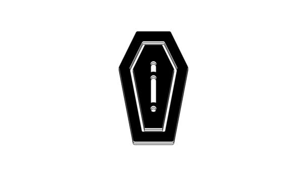 Black Death Smoking Icon Isolated White Background Cigarette Smoking Prohibited — Stock video