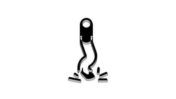 Black Cigarette Butt Icon Isolated White Background Stubbed Out Cigarette — Αρχείο Βίντεο