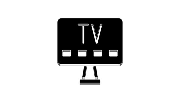 Black Smart Icon Isolated White Background Television Sign Video Motion — Stock Video
