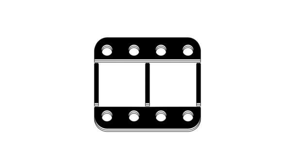 Black Play Video Icon Isolated White Background Film Strip Sign — Stock Video