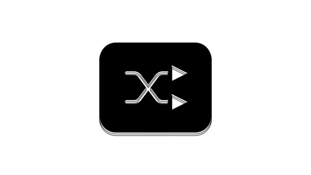 Black Arrow Shuffle Icon Isolated White Background Video Motion Graphic — Wideo stockowe