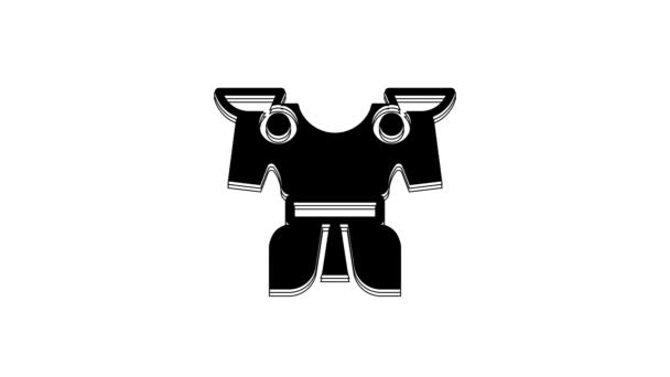 Black Body Armor Icon Isolated White Background Video Motion Graphic — 비디오