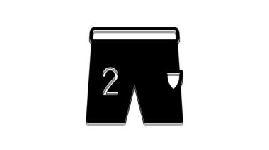 Black Shorts for playing football icon isolated on white background. 4K Video motion graphic animation.
