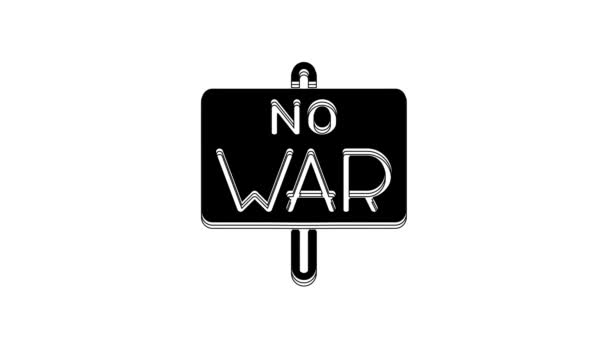 Beyaz Arka Planda Izole Edilmiş Hiçbir Savaş Ikonu Yok Barış — Stok video