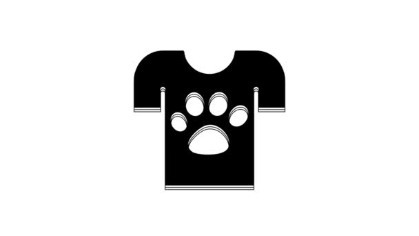 Black Animal Volunteer Icon Isolated White Background Animal Care Concept — Video
