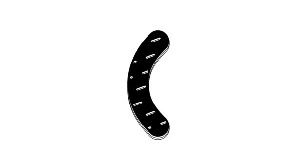Black Nail File Icon Isolated White Background Manicure Tool Video — Stock Video
