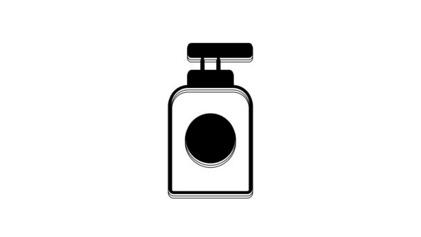 Black Tube Hand Cream Icon Isolated White Background Video Motion — 图库视频影像