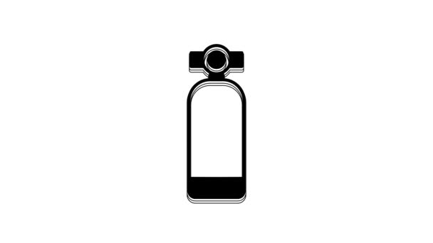 Black Aqualung Icon Isolated White Background Oxygen Tank Diver Diving — Stock Video