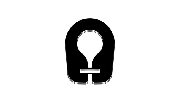 Black Life Jacket Icon Isolated White Background Life Vest Icon — Stock Video