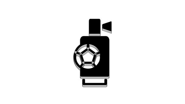 Black Air Horn Icon Isolated White Background Sport Fans Citizens — Vídeo de Stock