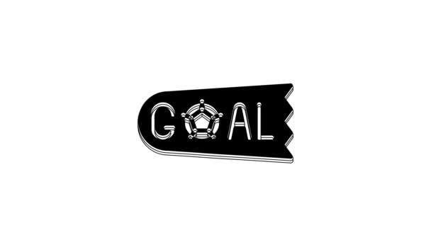 Black Goal Piłka Nożna Ikona Piłki Nożnej Izolowane Białym Tle — Wideo stockowe