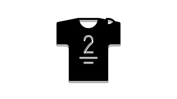 Μαύρο Football Φανέλα Και Shirt Εικονίδιο Απομονώνονται Λευκό Φόντο Γραφική — Αρχείο Βίντεο