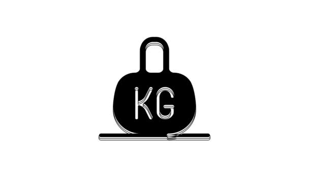 Black Weight Icon Isolated White Background Kilogram Weight Block Weight — Video