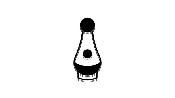 Black Soju Bottle Icon Isolated White Background Korean Rice Vodka — Stockvideo