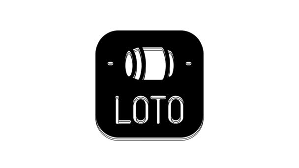 Icône Billet Loterie Noir Isolé Sur Fond Blanc Bingo Loto — Video