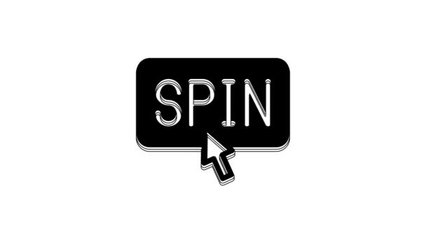 Black Slot Machine Spin Button Icon Isolated White Background Video — Vídeo de Stock