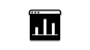 Black Graph, chart, diagram, infographic icon isolated on white background. 4K Video motion graphic animation.