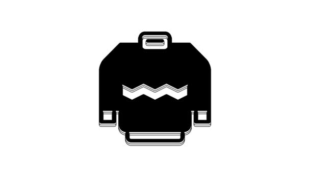 Black Sweater Icon Isolated White Background Pullover Icon Sweatshirt Sign — Stockvideo