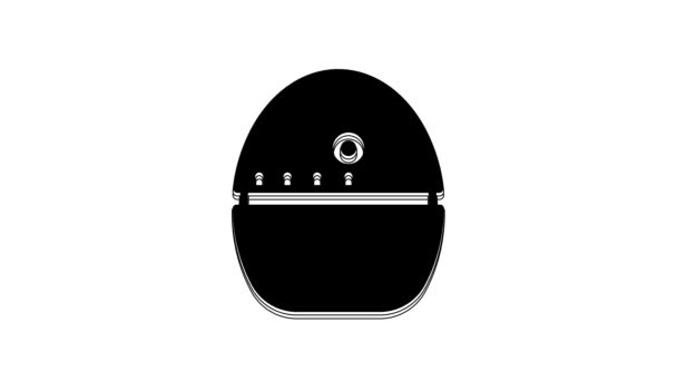 Чорний Кухонний Таймер Ізольовано Білому Тлі Таймер Яєць Готуємо Посуд — стокове відео
