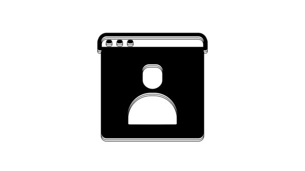 Black Create Account Screen Icon Isolated White Background Video Motion — Stock Video