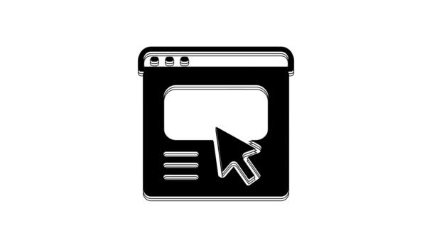 Icono Diseño Interfaz Usuario Negro Aislado Sobre Fondo Blanco Animación — Vídeo de stock