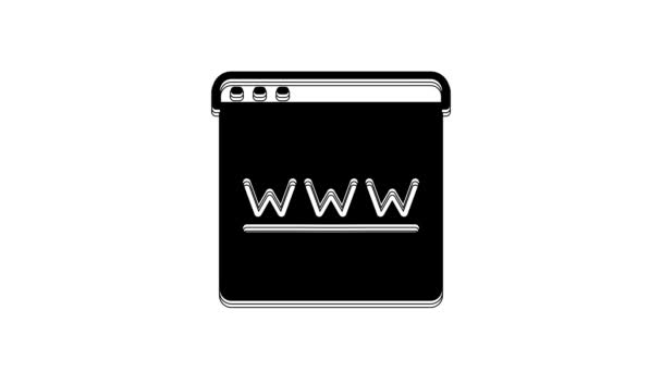 黑色浏览器窗口图标隔离在白色背景上 4K视频运动图形动画 — 图库视频影像