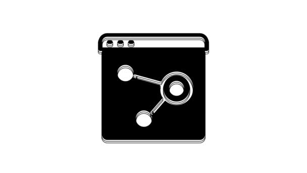 Μαύρο Εικονίδιο Παραθύρου Browser Απομονωμένο Λευκό Φόντο Γραφική Κίνηση Κίνησης — Αρχείο Βίντεο