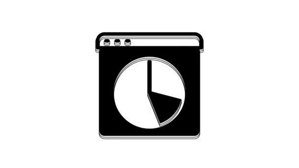 Black Graph Chart Diagram Infographic Icon Isolated White Background Video — Stockvideo