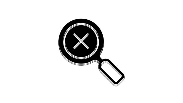 Black Magnifying Glass Delete Icon Isolated White Background Search Focus — Stock video