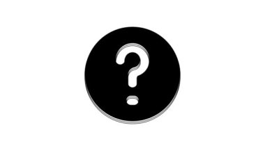 Black Speech bubbles with Question icon isolated on white background. FAQ sign. Chat speech bubble and chart. 4K Video motion graphic animation.