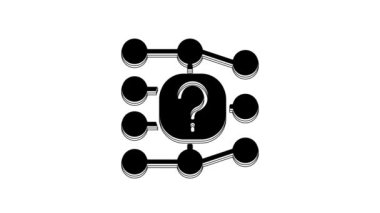 Black Neural network icon isolated on white background. Artificial intelligence AI. 4K Video motion graphic animation.