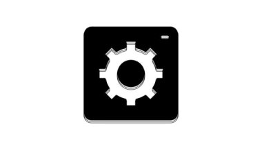 Black Setting icon isolated on white background. Tools, service, cog, gear, cogwheel sign. 4K Video motion graphic animation.