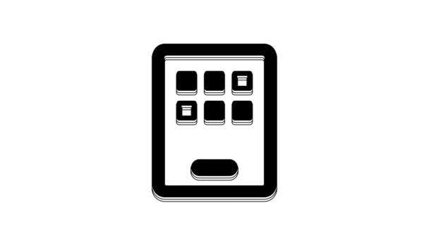 Ícone Tablet Gráfico Preto Isolado Fundo Branco Animação Gráfica Movimento — Vídeo de Stock