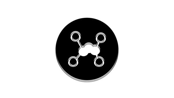 Černá Chemický Vzorec Ikona Izolované Bílém Pozadí Abstraktní Hexagon Pro — Stock video